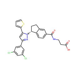 O=C(O)CCNC(=O)c1ccc2c(c1)CC[C@H]2n1nc(-c2cc(Cl)cc(Cl)c2)cc1-c1cccs1 ZINC000653850791