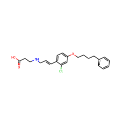 O=C(O)CCNC/C=C/c1ccc(OCCCCc2ccccc2)cc1Cl ZINC000059615596