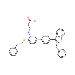 O=C(O)CCNc1cc(-c2ccc(-c3c(Cc4ccccc4)oc4ccccc34)cc2)ccc1OCCc1ccccc1 ZINC000028757915
