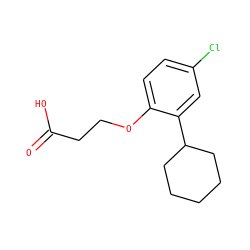 O=C(O)CCOc1ccc(Cl)cc1C1CCCCC1 ZINC000022141204