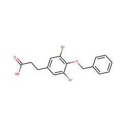 O=C(O)CCc1cc(Br)c(OCc2ccccc2)c(Br)c1 ZINC000014969130