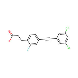O=C(O)CCc1ccc(C#Cc2cc(Cl)cc(Cl)c2)cc1F ZINC000096270393