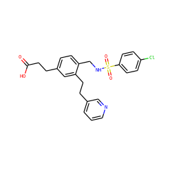 O=C(O)CCc1ccc(CNS(=O)(=O)c2ccc(Cl)cc2)c(CCc2cccnc2)c1 ZINC000029394526