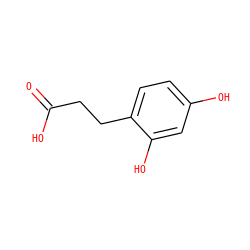 O=C(O)CCc1ccc(O)cc1O ZINC000000388556