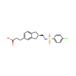 O=C(O)CCc1ccc2c(c1)C[C@H](CNS(=O)(=O)c1ccc(Cl)cc1)C2 ZINC000027325706