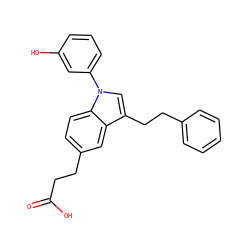 O=C(O)CCc1ccc2c(c1)c(CCc1ccccc1)cn2-c1cccc(O)c1 ZINC000141617654