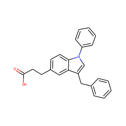 O=C(O)CCc1ccc2c(c1)c(Cc1ccccc1)cn2-c1ccccc1 ZINC000142458861