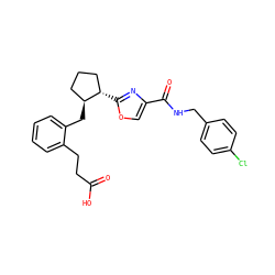 O=C(O)CCc1ccccc1C[C@H]1CCC[C@@H]1c1nc(C(=O)NCc2ccc(Cl)cc2)co1 ZINC000028258944