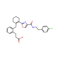 O=C(O)CCc1ccccc1CC1=C(c2nc(C(=O)NCCc3ccc(Cl)cc3)co2)CCCC1 ZINC000028257162