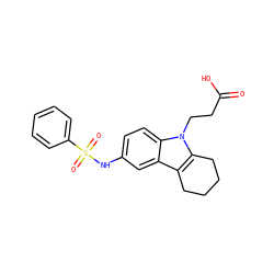 O=C(O)CCn1c2c(c3cc(NS(=O)(=O)c4ccccc4)ccc31)CCCC2 ZINC000028133979