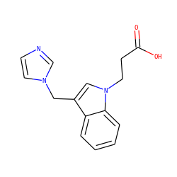 O=C(O)CCn1cc(Cn2ccnc2)c2ccccc21 ZINC000027085877