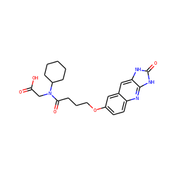 O=C(O)CN(C(=O)CCCOc1ccc2nc3[nH]c(=O)[nH]c3cc2c1)C1CCCCC1 ZINC000013725674