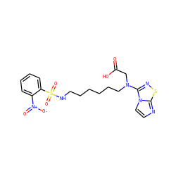 O=C(O)CN(CCCCCCNS(=O)(=O)c1ccccc1[N+](=O)[O-])c1nsc2nccn12 ZINC000036184644