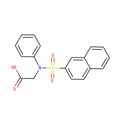 O=C(O)CN(c1ccccc1)S(=O)(=O)c1ccc2ccccc2c1 ZINC000008732099