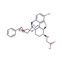 O=C(O)CN[C@H]1CC[C@@]2(OCCCc3ccccc3)[C@H]3Cc4ccc(O)c5c4[C@@]2(CCN3CC2CC2)[C@H]1O5 ZINC000066075724