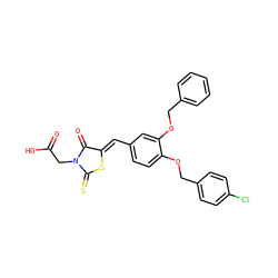 O=C(O)CN1C(=O)/C(=C/c2ccc(OCc3ccc(Cl)cc3)c(OCc3ccccc3)c2)SC1=S ZINC000028364466