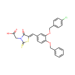O=C(O)CN1C(=O)/C(=C/c2ccc(OCc3ccccc3)c(OCc3ccc(Cl)cc3)c2)SC1=S ZINC000028360280