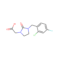 O=C(O)CN1CCN(Cc2ccc(F)cc2Cl)C1=O ZINC000000257706