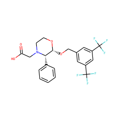 O=C(O)CN1CCO[C@H](OCc2cc(C(F)(F)F)cc(C(F)(F)F)c2)[C@@H]1c1ccccc1 ZINC000013755700