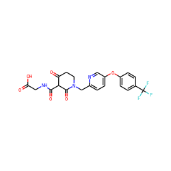 O=C(O)CNC(=O)C1C(=O)CCN(Cc2ccc(Oc3ccc(C(F)(F)F)cc3)cn2)C1=O ZINC000208057887
