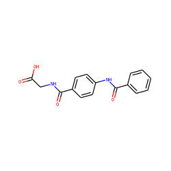O=C(O)CNC(=O)c1ccc(NC(=O)c2ccccc2)cc1 ZINC000013179867