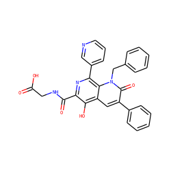 O=C(O)CNC(=O)c1nc(-c2cccnc2)c2c(cc(-c3ccccc3)c(=O)n2Cc2ccccc2)c1O ZINC000169710904