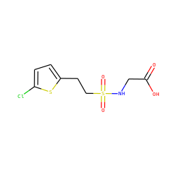 O=C(O)CNS(=O)(=O)CCc1ccc(Cl)s1 ZINC000096270326