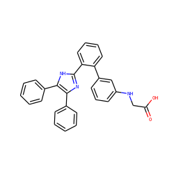 O=C(O)CNc1cccc(-c2ccccc2-c2nc(-c3ccccc3)c(-c3ccccc3)[nH]2)c1 ZINC000000589548