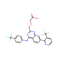 O=C(O)COCc1nc(Nc2ccc(C(F)(F)F)cc2)c2ccc(-c3ncccc3C(F)(F)F)cc2n1 ZINC000044359976