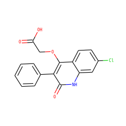 O=C(O)COc1c(-c2ccccc2)c(=O)[nH]c2cc(Cl)ccc12 ZINC000000016588