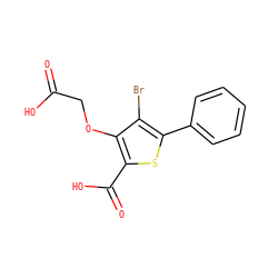 O=C(O)COc1c(C(=O)O)sc(-c2ccccc2)c1Br ZINC000014955077