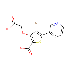 O=C(O)COc1c(C(=O)O)sc(-c2cccnc2)c1Br ZINC000014955085