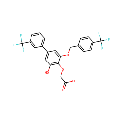 O=C(O)COc1c(O)cc(-c2cccc(C(F)(F)F)c2)cc1OCc1ccc(C(F)(F)F)cc1 ZINC000028825959