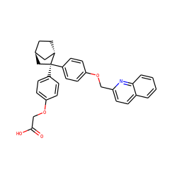 O=C(O)COc1ccc([C@]2(c3ccc(OCc4ccc5ccccc5n4)cc3)C[C@H]3CC[C@H]2C3)cc1 ZINC000253665591