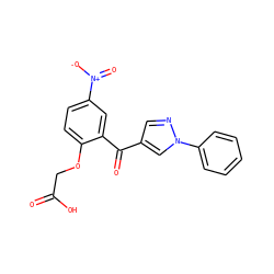 O=C(O)COc1ccc([N+](=O)[O-])cc1C(=O)c1cnn(-c2ccccc2)c1 ZINC000036127035