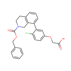 O=C(O)COc1ccc(Cl)c(-c2cccc3c2CN(C(=O)OCc2ccccc2)CC3)c1 ZINC000144085098