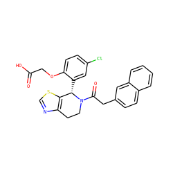O=C(O)COc1ccc(Cl)cc1[C@H]1c2scnc2CCN1C(=O)Cc1ccc2ccccc2c1 ZINC000217958213
