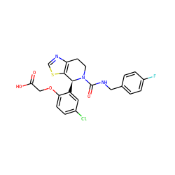O=C(O)COc1ccc(Cl)cc1[C@H]1c2scnc2CCN1C(=O)NCc1ccc(F)cc1 ZINC000206861348