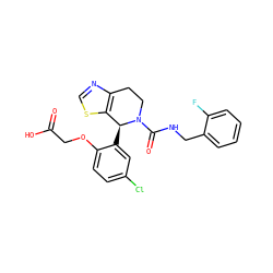 O=C(O)COc1ccc(Cl)cc1[C@H]1c2scnc2CCN1C(=O)NCc1ccccc1F ZINC000206851032