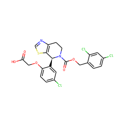 O=C(O)COc1ccc(Cl)cc1[C@H]1c2scnc2CCN1C(=O)OCc1ccc(Cl)cc1Cl ZINC000206794202