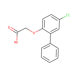O=C(O)COc1ccc(Cl)cc1-c1ccccc1 ZINC000071341409