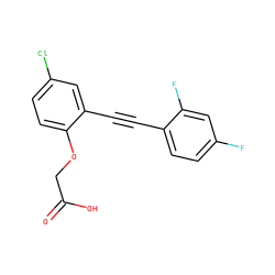 O=C(O)COc1ccc(Cl)cc1C#Cc1ccc(F)cc1F ZINC000073196054