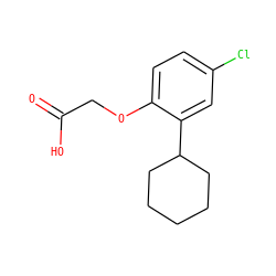 O=C(O)COc1ccc(Cl)cc1C1CCCCC1 ZINC000001628222