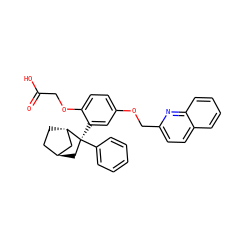 O=C(O)COc1ccc(OCc2ccc3ccccc3n2)cc1[C@]1(c2ccccc2)C[C@H]2CC[C@H]1C2 ZINC000253666930