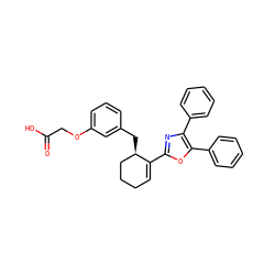 O=C(O)COc1cccc(C[C@@H]2CCCC=C2c2nc(-c3ccccc3)c(-c3ccccc3)o2)c1 ZINC000049888620