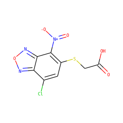 O=C(O)CSc1cc(Cl)c2nonc2c1[N+](=O)[O-] ZINC000001314162