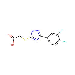 O=C(O)CSc1nc(-c2ccc(F)c(F)c2)n[nH]1 ZINC000037368391