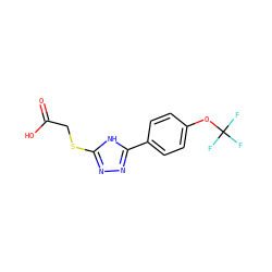 O=C(O)CSc1nnc(-c2ccc(OC(F)(F)F)cc2)[nH]1 ZINC000131321030