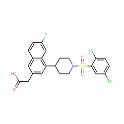 O=C(O)Cc1cc(C2CCN(S(=O)(=O)c3cc(Cl)ccc3Cl)CC2)c2cc(F)ccc2c1 ZINC000169701473