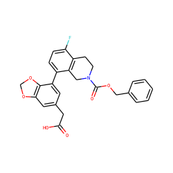 O=C(O)Cc1cc2c(c(-c3ccc(F)c4c3CN(C(=O)OCc3ccccc3)CC4)c1)OCO2 ZINC000144044946